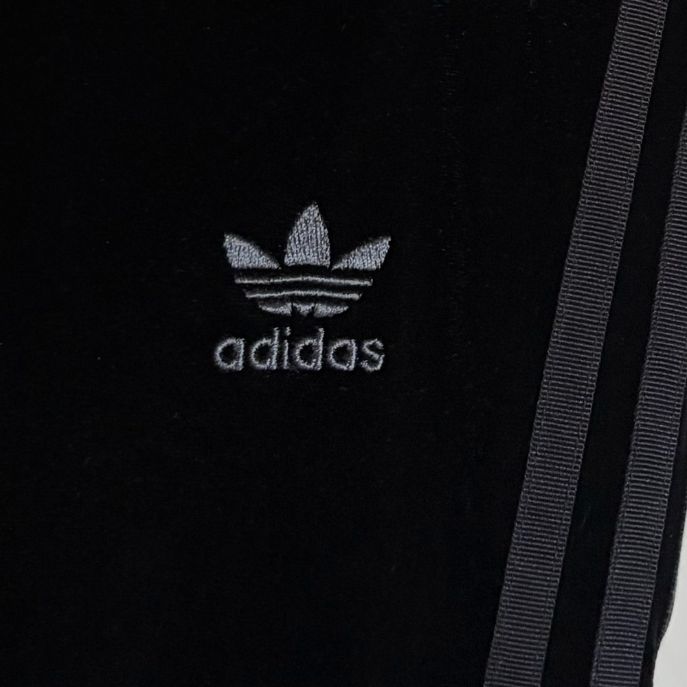 Adidas Black Velour Track Pants Women’s Y2K Athleisure Velvet XS - Picture 4 of 9